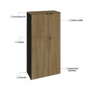 Ver imagem 6 de Armário Alto Fechado com 2 Portas 161,5cm x 80cm x 42cm Preto/Vermont Oak