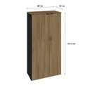 Ver imagem 4 de Armário Alto Fechado com 2 Portas 161,5cm x 80cm x 42cm Preto/Vermont Oak