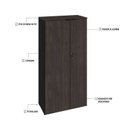 Ver imagem 6 de Armário Alto Fechado com 2 Portas 161,5cm x 80cm x 42cm Preto/Terracota