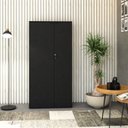Ver imagem 1 de Armário Alto Fechado com 2 Portas 161,5cm x 80cm x 42cm Preto