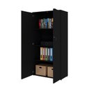 Ver imagem 2 de Armário Alto Fechado com 2 Portas 161,5cm x 80cm x 42cm Preto