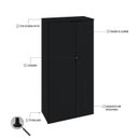Ver imagem 6 de Armário Alto Fechado com 2 Portas 161,5cm x 80cm x 42cm Preto
