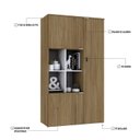 Ver imagem 6 de Armário Alto com Nicho e 3 Portas 161,5cm x 90cm x 42cm Branco/Vermont Oak