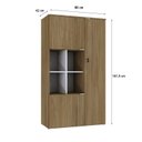 Ver imagem 4 de Armário Alto com Nicho e 3 Portas 161,5cm x 90cm x 42cm Branco/Vermont Oak