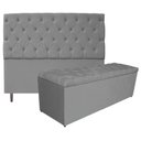 Ver imagem 1 de Kit Cabeceira Calçadeira Liverpool 195cm King Cinza