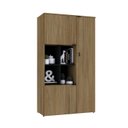Ver imagem 5 de Armário Alto com Nicho e 3 Portas 161,5cm x 90cm x 42cm Preto/Vermont Oak