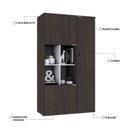 Ver imagem 6 de Armário Alto com Nicho e 3 Portas 161,5cm x 90cm x 42cm Branco/Terracota