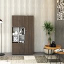 Ver imagem 1 de Armário Alto com Nicho e 3 Portas 161,5cm x 90cm x 42cm Branco/Terracota