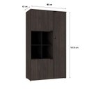 Ver imagem 4 de Armário Alto com Nicho e 3 Portas 161,5cm x 90cm x 42cm Marrom/Terracota/Preto