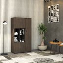 Ver imagem 7 de Armário Alto com Nicho e 3 Portas 161,5cm x 90cm x 42cm Marrom/Terracota/Preto