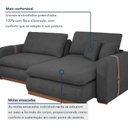 Ver imagem 6 de Sofá Cama Retrátil e Reclinável 3 Lugares Veludo Cinza França 230cm Yescasa