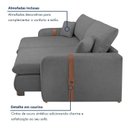 Ver mais imagens de Sofá Cama Retrátil e Reclinável 3 Lugares Veludo Cinza França 230cm Yescasa
