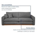 Ver imagem 5 de Sofá Cama Retrátil e Reclinável 3 Lugares Veludo Cinza França 230cm Yescasa