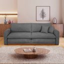 Ver imagem 2 de Sofá Cama Retrátil e Reclinável 3 Lugares Veludo Cinza França 230cm Yescasa