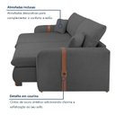 Ver mais imagens de Sofá Cama Retrátil e Reclinável 3 Lugares Veludo Cinza França 230cm Yescasa