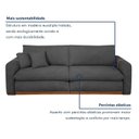 Ver imagem 5 de Sofá Cama Retrátil e Reclinável 3 Lugares Veludo Cinza França 230cm Yescasa