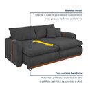 Ver imagem 4 de Sofá Cama Retrátil e Reclinável 3 Lugares Veludo Cinza França 230cm Yescasa