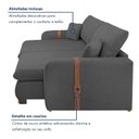 Ver mais imagens de Sofá Cama Retrátil e Reclinável 3 Lugares Veludo Cinza França 230cm Yescasa