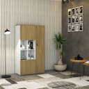 Ver imagem 7 de Armário Alto com Nicho e 3 Portas 161,5cm x 90cm x 42cm Branco/Vermont Oak
