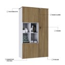 Ver imagem 6 de Armário Alto com Nicho e 3 Portas 161,5cm x 90cm x 42cm Branco/Vermont Oak
