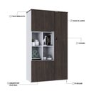 Ver imagem 6 de Armário Alto com Nicho e 3 Portas 161,5cm x 90cm x 42cm Branco/Terracota