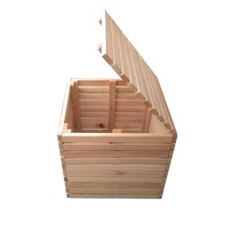 Caixa Multiuso Mesa de Centro e Banco em Madeira 50x54x54 Cm Eucalipto Neonx - 1