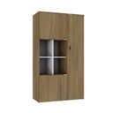 Ver imagem 3 de Armário Alto com Nicho e 3 Portas 161,5cm x 90cm x 42cm Preto/Vermont Oak