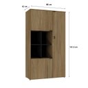 Ver imagem 4 de Armário Alto com Nicho e 3 Portas 161,5cm x 90cm x 42cm Preto/Vermont Oak