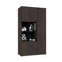 Ver imagem 5 de Armário Alto com Nicho e 3 Portas 161,5cm x 90cm x 42cm Preto/Terracota