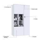 Ver imagem 6 de Armário Alto com Nicho e 3 Portas 161,5cm x 90cm x 42cm Branco