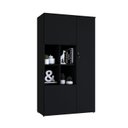 Ver imagem 5 de Armário Alto com Nicho e 3 Portas 161,5cm x 90cm x 42cm Preto