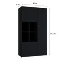 Ver imagem 4 de Armário Alto com Nicho e 3 Portas 161,5cm x 90cm x 42cm Preto