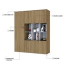 Ver imagem 6 de Armário Alto com Nichos e 5 Portas 161,5cm x 135cm x 42cm Branco/Vermont Oak