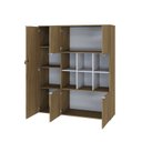 Ver imagem 2 de Armário Alto com Nichos e 5 Portas 161,5cm x 135cm x 42cm Branco/Vermont Oak