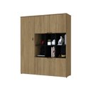 Ver imagem 5 de Armário Alto com Nichos e 5 Portas 161,5cm x 135cm x 42cm Preto/Vermont Oak