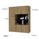 Ver imagem 6 de Armário Alto com Nichos e 5 Portas 161,5cm x 135cm x 42cm Preto/Vermont Oak