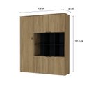 Ver imagem 4 de Armário Alto com Nichos e 5 Portas 161,5cm x 135cm x 42cm Preto/Vermont Oak