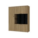 Ver imagem 3 de Armário Alto com Nichos e 5 Portas 161,5cm x 135cm x 42cm Preto/Vermont Oak