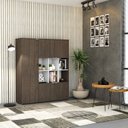 Ver imagem 7 de Armário Alto com Nichos e 5 Portas 161,5cm x 135cm x 42cm Branco/Terracota