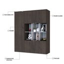 Ver imagem 6 de Armário Alto com Nichos e 5 Portas 161,5cm x 135cm x 42cm Branco/Terracota