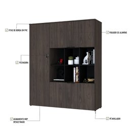 Armário Alto com Nichos e 5 Portas 161,5cm X 135cm X 42cm - 6