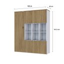 Ver imagem 4 de Armário Alto com Nichos e 5 Portas 161,5cm x 135cm x 42cm Branco/Vermont Oak