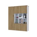 Ver imagem 5 de Armário Alto com Nichos e 5 Portas 161,5cm x 135cm x 42cm Branco/Vermont Oak