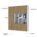 Ver imagem 6 de Armário Alto com Nichos e 5 Portas 161,5cm x 135cm x 42cm Branco/Vermont Oak