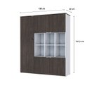 Ver imagem 4 de Armário Alto com Nichos e 5 Portas 161,5cm x 135cm x 42cm Branco/Terracota