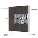 Ver imagem 6 de Armário Alto com Nichos e 5 Portas 161,5cm x 135cm x 42cm Branco/Terracota