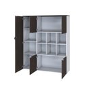 Ver imagem 2 de Armário Alto com Nichos e 5 Portas 161,5cm x 135cm x 42cm Branco/Terracota