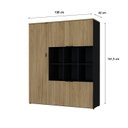 Ver imagem 4 de Armário Alto com Nichos e 5 Portas 161,5cm x 135cm x 42cm Preto/Vermont Oak