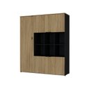 Ver imagem 3 de Armário Alto com Nichos e 5 Portas 161,5cm x 135cm x 42cm Preto/Vermont Oak