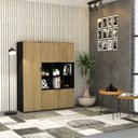 Ver imagem 7 de Armário Alto com Nichos e 5 Portas 161,5cm x 135cm x 42cm Preto/Vermont Oak
